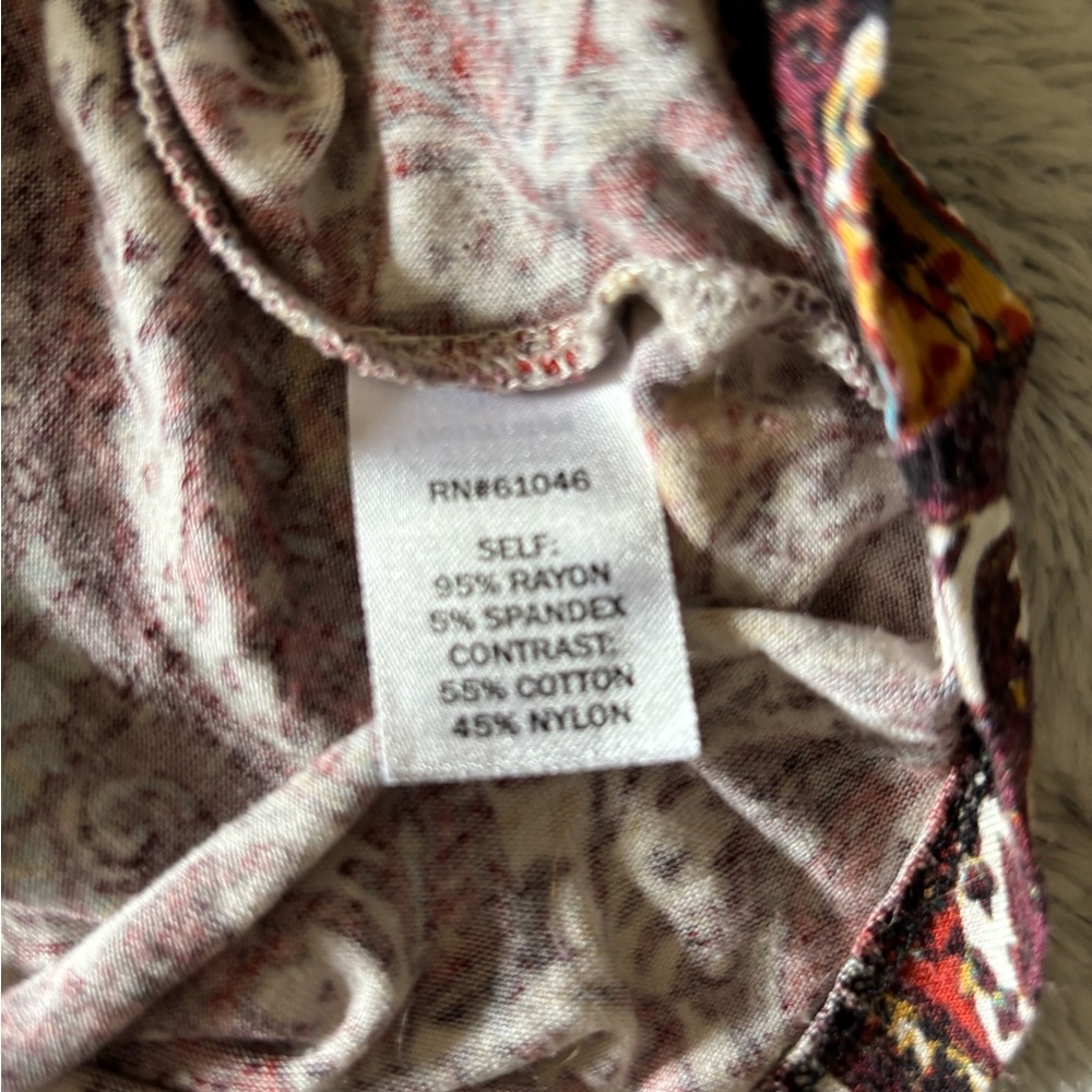 Bohemian Paisley Lace Trim Tank Top - Picture 9 of 9